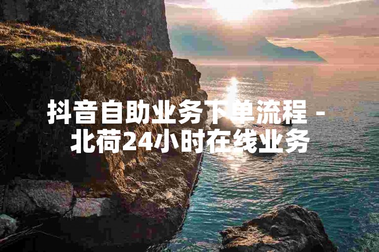抖音自助业务下单流程 - 北荷24小时在线业务