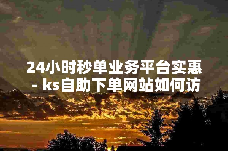 24小时秒单业务平台实惠 - ks自助下单网站如何访问