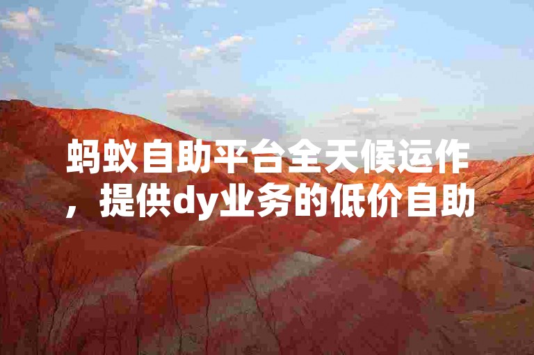 蚂蚁自助平台全天候运作，提供dy业务的低价自助下单服务。