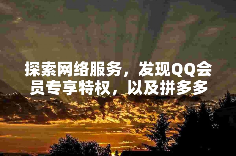 探索网络服务，发现QQ会员专享特权，以及拼多多助力工具和快手点赞秘籍。