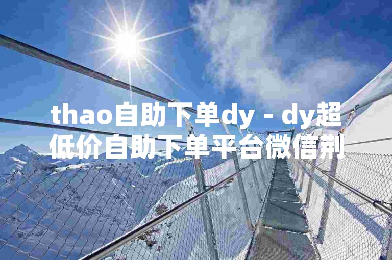 thao自助下单dy - dy超低价自助下单平台微信荆