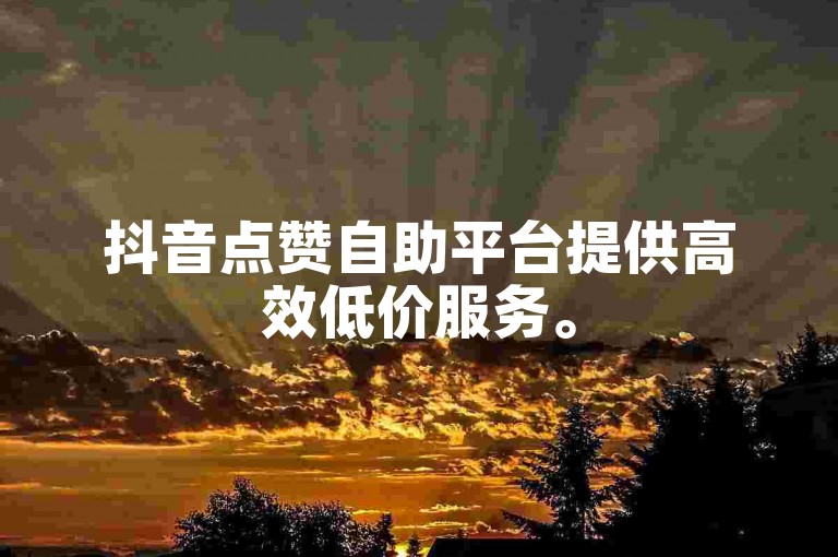 抖音点赞自助平台提供高效低价服务。