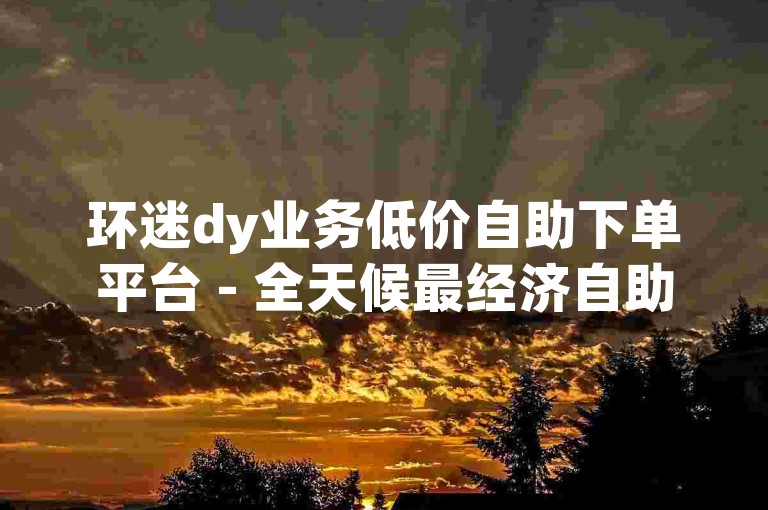 环迷dy业务低价自助下单平台 - 全天候最经济自助下单软件获取