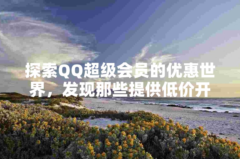 探索QQ超级会员的优惠世界，发现那些提供低价开通服务的专属平台。