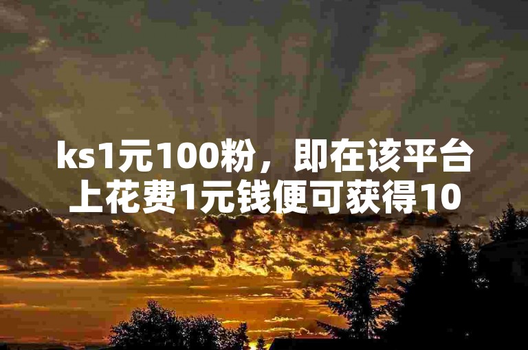 ks1元100粉，即在该平台上花费1元钱便可获得100个粉丝。