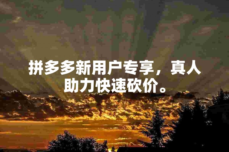 拼多多新用户专享，真人助力快速砍价。