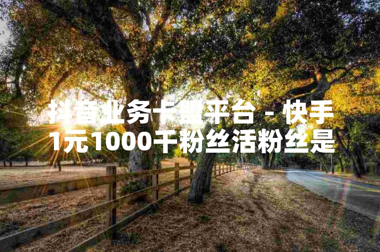 抖音业务卡盟平台 - 快手1元1000千粉丝活粉丝是否真实有效？