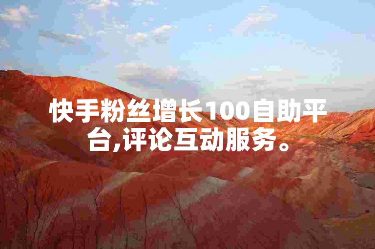 快手粉丝增长100自助平台,评论互动服务。
