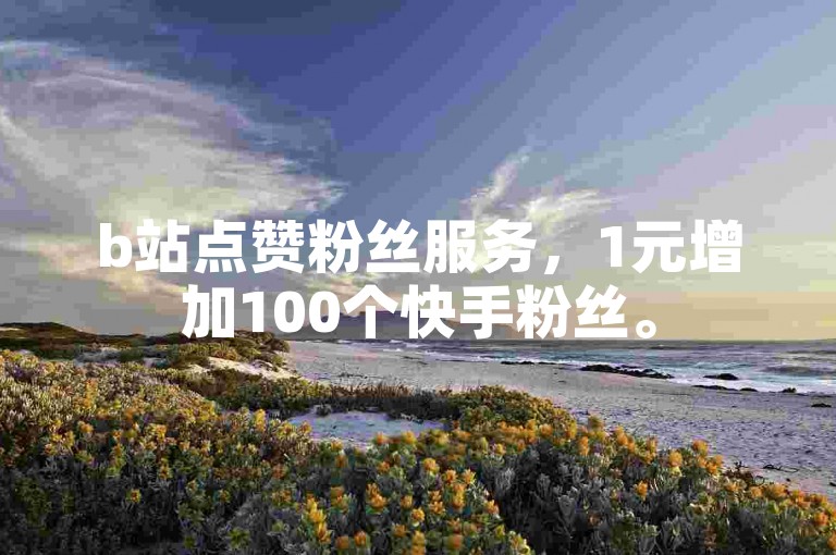 b站点赞粉丝服务，1元增加100个快手粉丝。