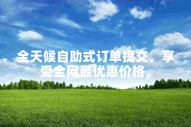 全天候自助式订单提交，享受全网最优惠价格。