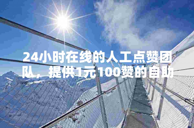 24小时在线的人工点赞团队，提供1元100赞的自助下单服务。