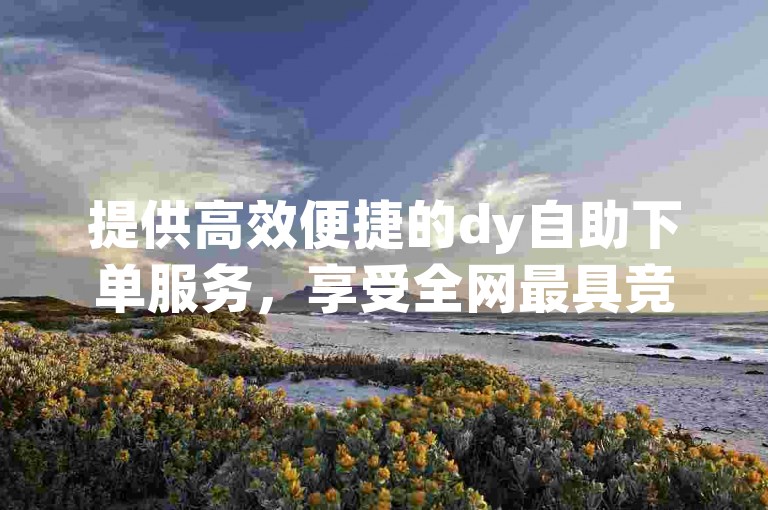 提供高效便捷的dy自助下单服务，享受全网最具竞争力的价格优势。