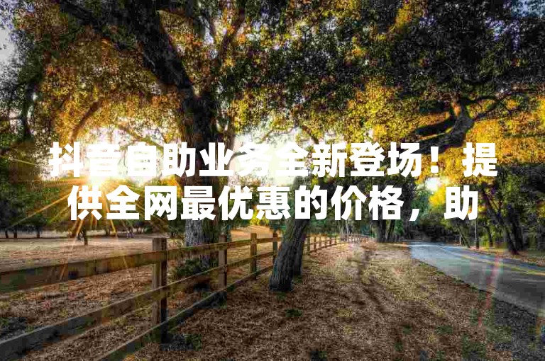 抖音自助业务全新登场！提供全网最优惠的价格，助力您高效实现营销目标。