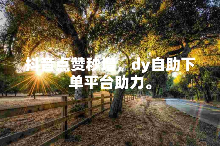抖音点赞秒增，dy自助下单平台助力。