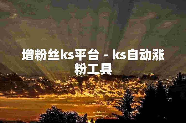 增粉丝ks平台 - ks自动涨粉工具