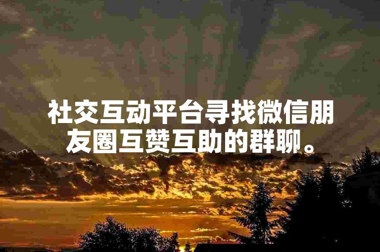 社交互动平台寻找微信朋友圈互赞互助的群聊。