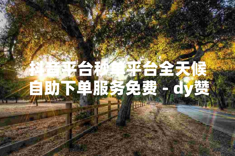 抖音平台秒单平台全天候自助下单服务免费 - dy赞自助下单网站