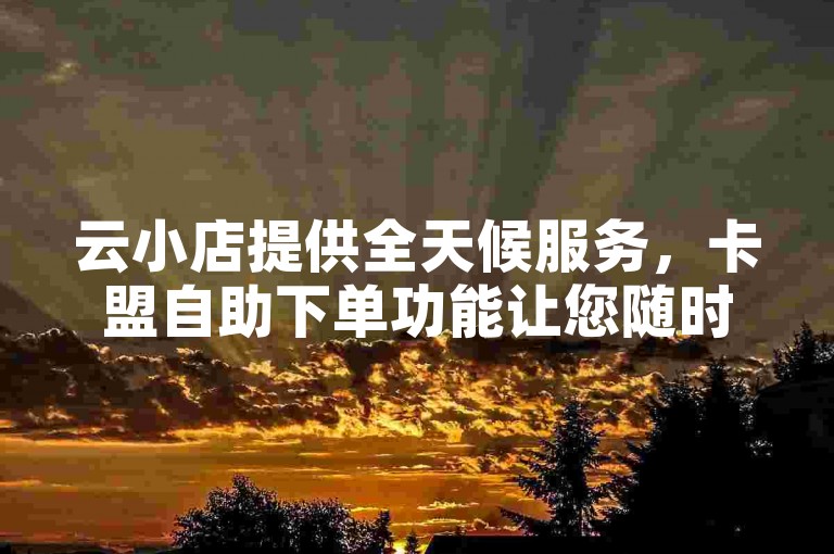 云小店提供全天候服务，卡盟自助下单功能让您随时享受便捷购物体验。