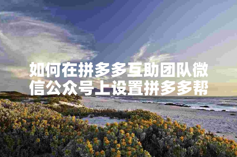 如何在拼多多互助团队微信公众号上设置拼多多帮助力平台的相关操作步骤呢？