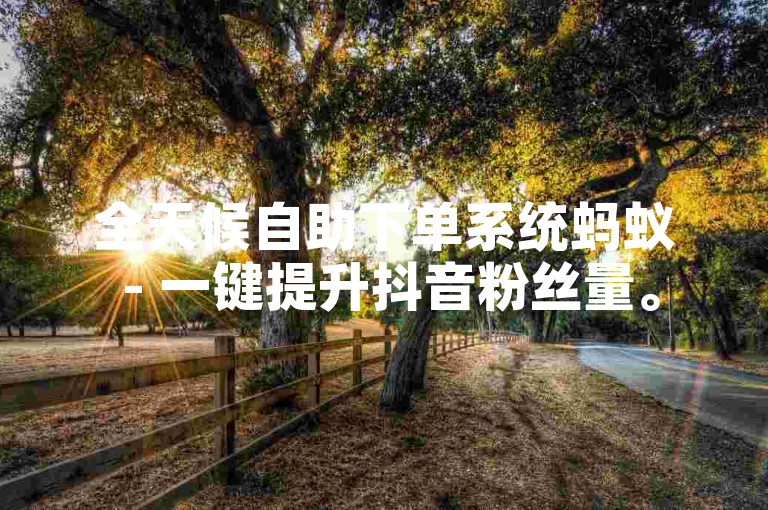 全天候自助下单系统蚂蚁 - 一键提升抖音粉丝量。