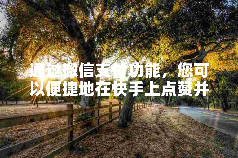 通过微信支付功能，您可以便捷地在快手上点赞并下单，实现快速付款。