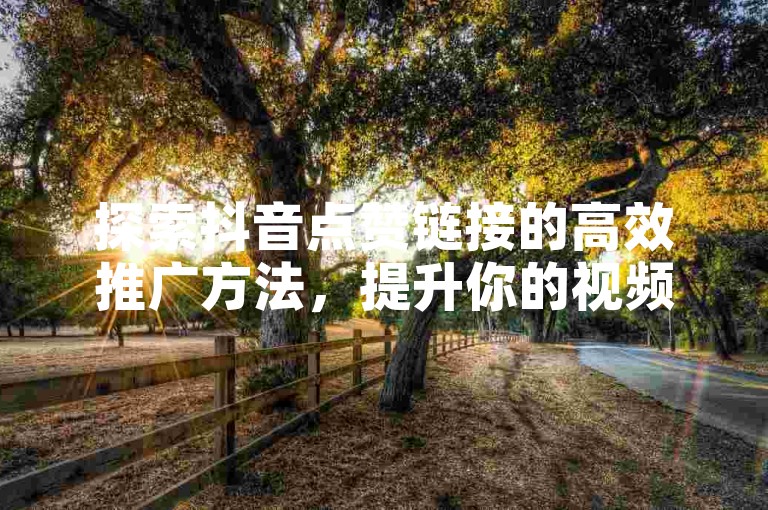 探索抖音点赞链接的高效推广方法，提升你的视频曝光率。