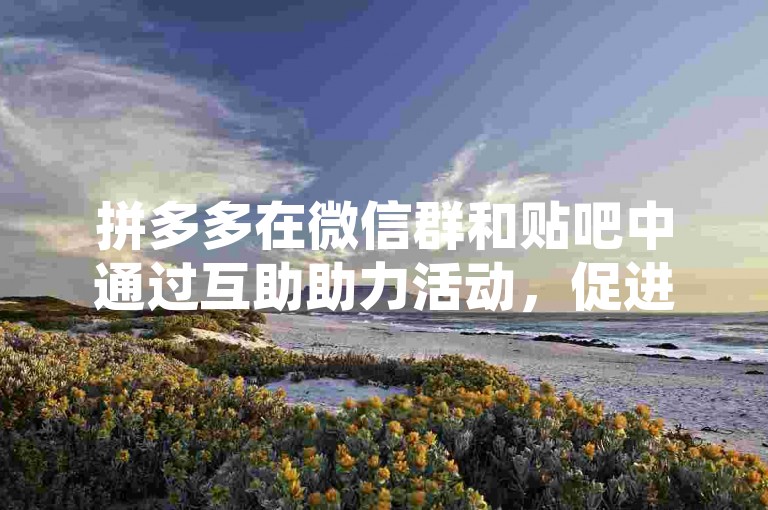 拼多多在微信群和贴吧中通过互助助力活动，促进了用户间的互动与分享。
