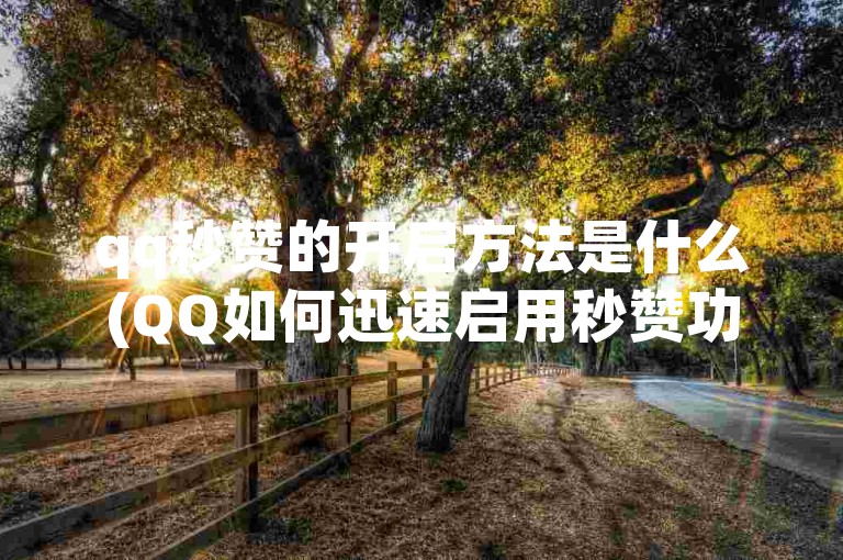 qq秒赞的开启方法是什么(QQ如何迅速启用秒赞功能)。