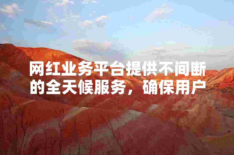 网红业务平台提供不间断的全天候服务，确保用户随时获得支持。