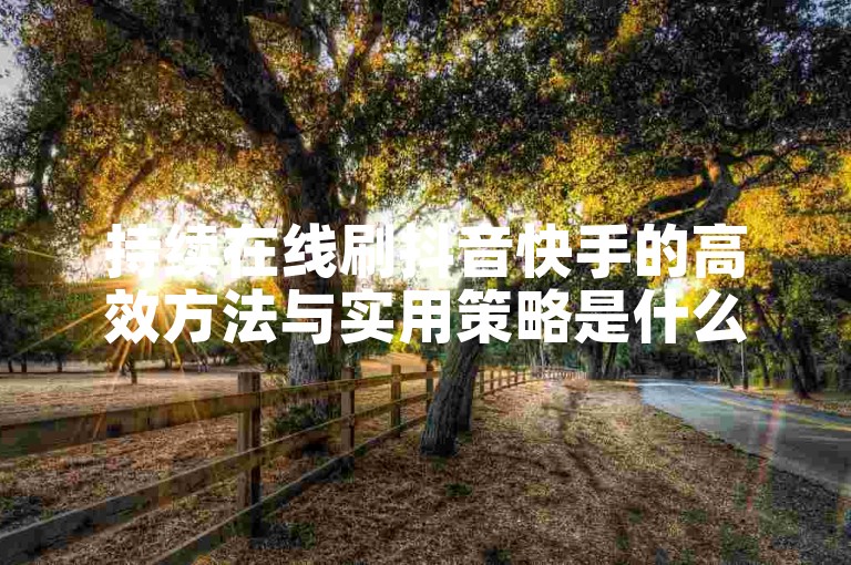 持续在线刷抖音快手的高效方法与实用策略是什么？