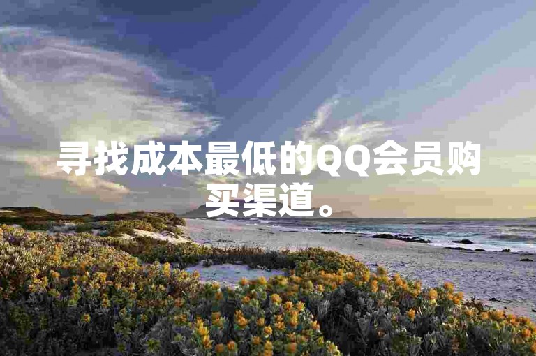 寻找成本最低的QQ会员购买渠道。
