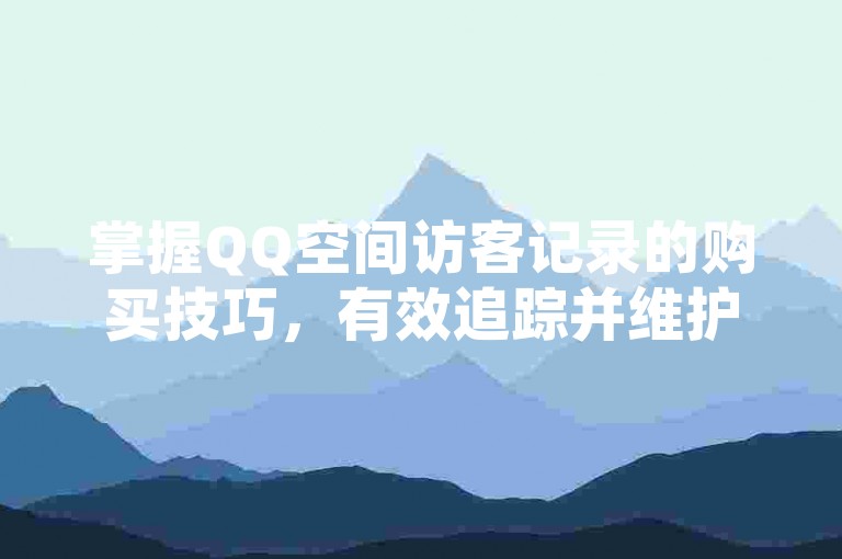 掌握QQ空间访客记录的购买技巧，有效追踪并维护潜在客户关系。