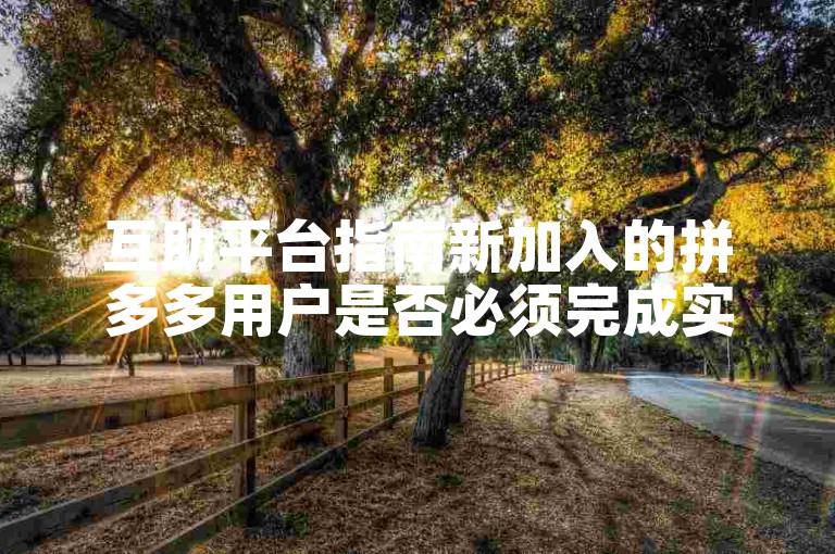 互助平台指南新加入的拼多多用户是否必须完成实名认证流程？