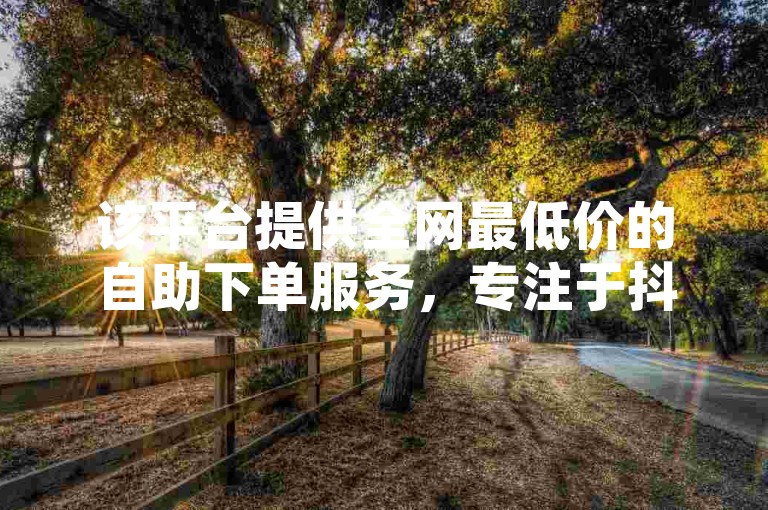 该平台提供全网最低价的自助下单服务，专注于抖音业务，助力您的粉丝数量瞬间增长。