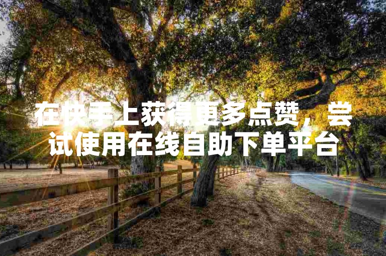在快手上获得更多点赞，尝试使用在线自助下单平台网站，轻松提升你的视频热度。