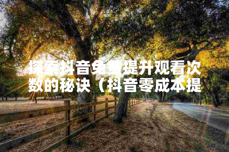 探索抖音免费提升观看次数的秘诀（抖音零成本提升浏览量指南）。