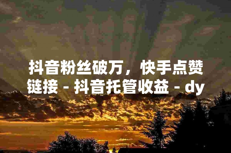 抖音粉丝破万，快手点赞链接 - 抖音托管收益 - dy10元一千粉惊喜不断！