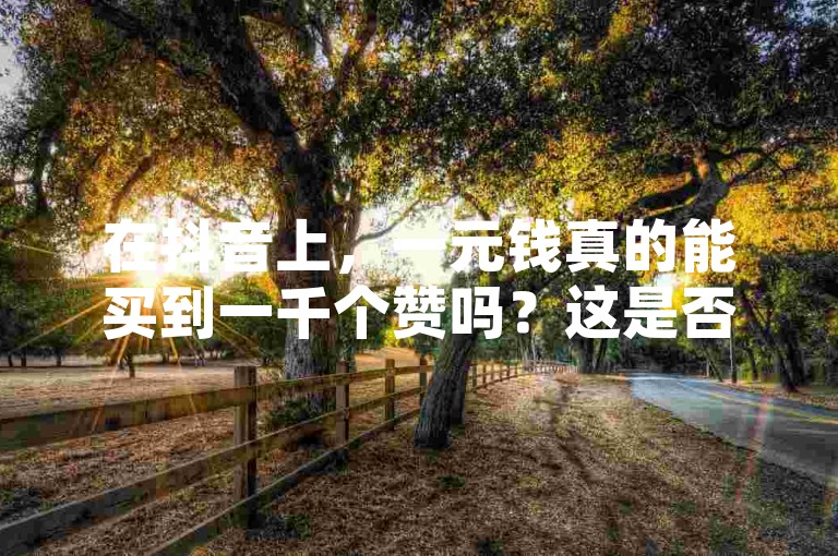 在抖音上，一元钱真的能买到一千个赞吗？这是否可信呢？