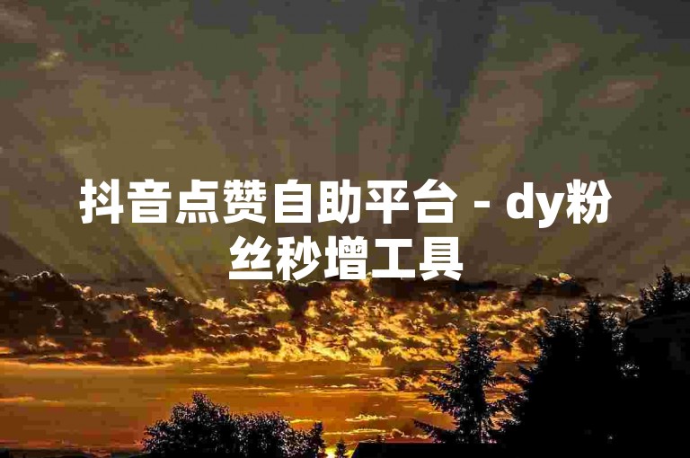 抖音点赞自助平台 - dy粉丝秒增工具