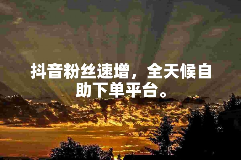 抖音粉丝速增，全天候自助下单平台。