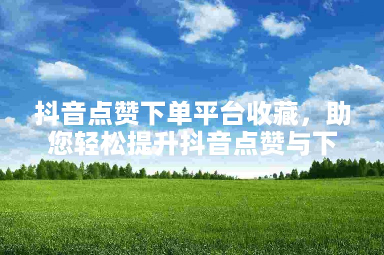 抖音点赞下单平台收藏，助您轻松提升抖音点赞与下单量。