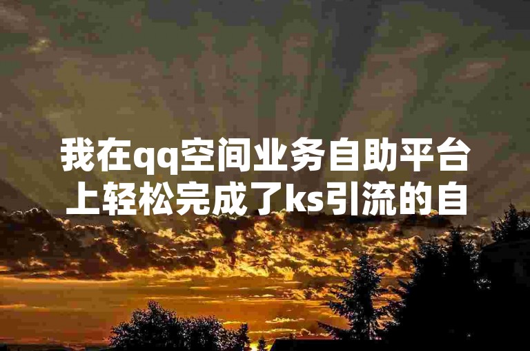 我在qq空间业务自助平台上轻松完成了ks引流的自助下单流程。