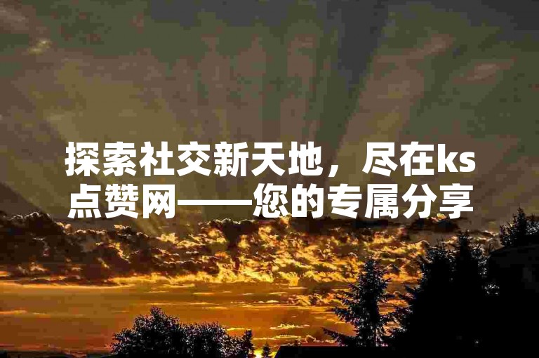 探索社交新天地，尽在ks点赞网——您的专属分享平台。