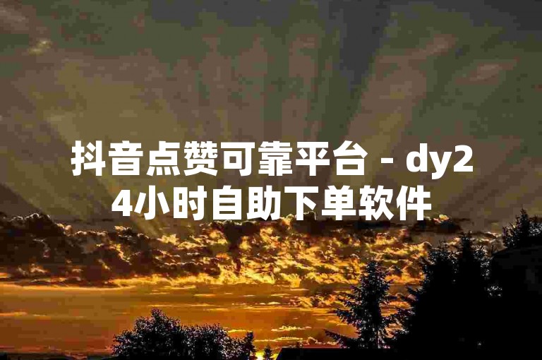 抖音点赞可靠平台 - dy24小时自助下单软件