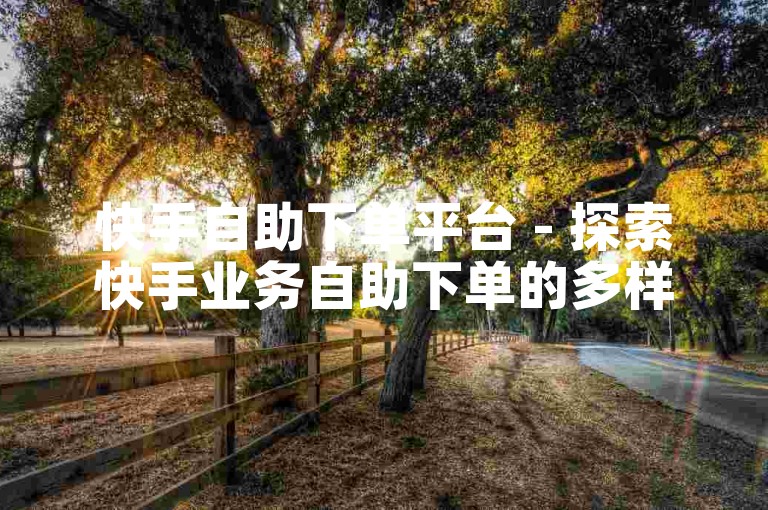 快手自助下单平台 - 探索快手业务自助下单的多样选择。