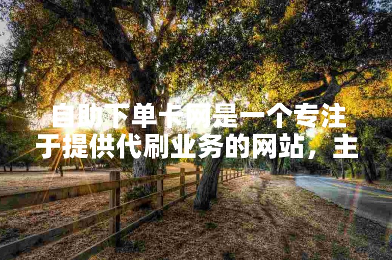 自助下单卡网是一个专注于提供代刷业务的网站，主要服务于快手平台。