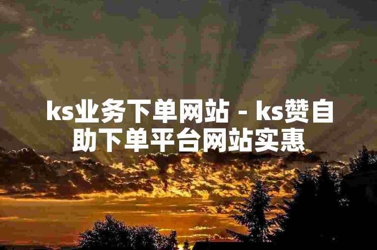 ks业务下单网站 - ks赞自助下单平台网站实惠