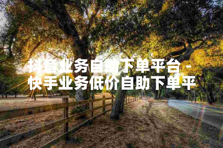 抖音业务自助下单平台 - 快手业务低价自助下单平台老马