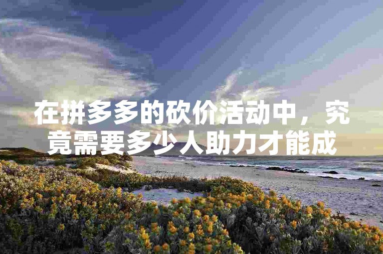 在拼多多的砍价活动中，究竟需要多少人助力才能成功提现红包呢？