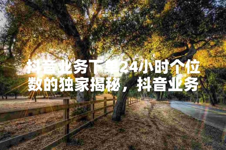 抖音业务下单24小时个位数的独家揭秘，抖音业务下单量24小时内创个别新低！2025必学。